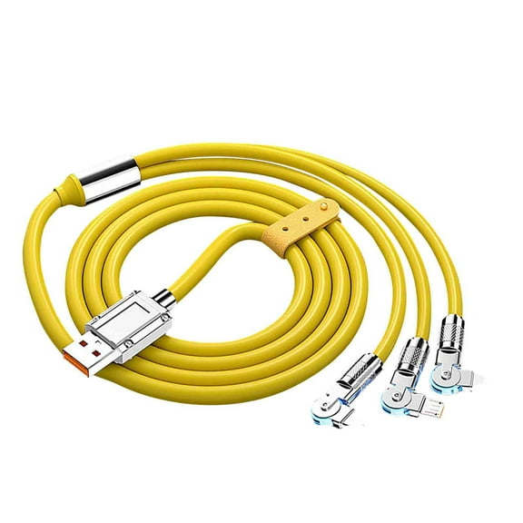 Rvkxad 100W Fast Charging Cable, Rotating 3-in-1 Super Fast Charger Cord for Android, Soft Rubber Durable Braided USB C Cable for Phone Tablet Laptop