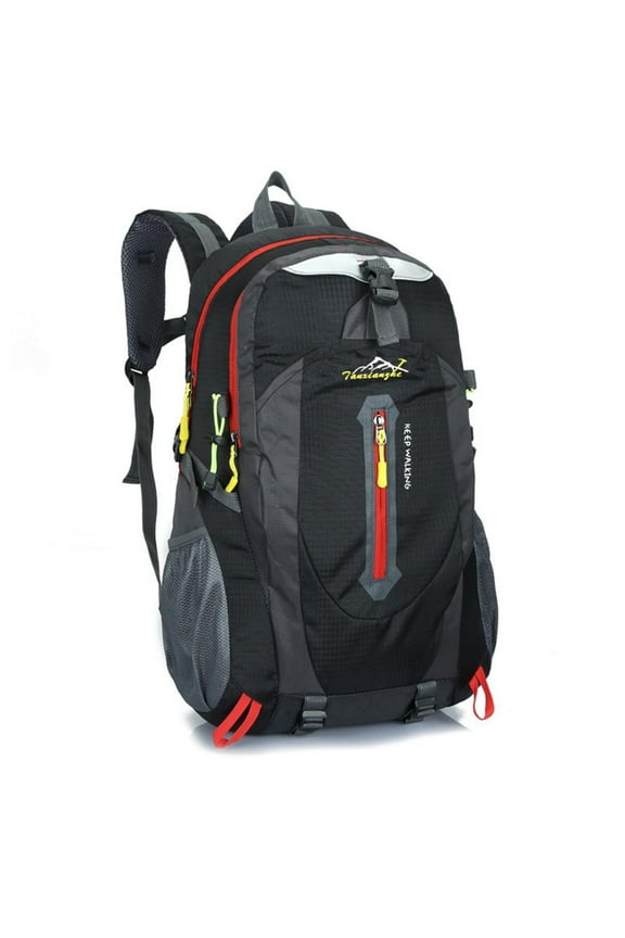 40L Outdoor Hiking Backpack, Water-Resistant Polyester Travel Rucksack, Breathable Padded Camping Backpack for Trekking with Stern Strap Mesh Pockets