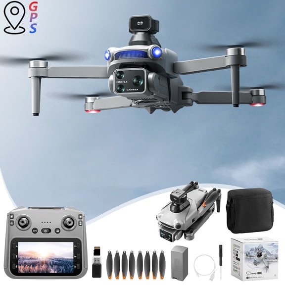 Rvkxad 5G GPS Drone with 6 Inch Screen, 4K HD Camera RC Quadcopter with Laser Obstacle Avoidance, Long Range 4920ft FPV Drone with Return & 25 Min Flight for Adults Beginners