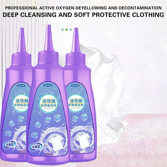 Rvkxad Active Enzyme Laundry Stain Remover, 120ml Bio Enzyme Liquid Detergent for Stains, Instant Penetration Deep Cleaner for Clothes Collar Cuff Underwear Urine