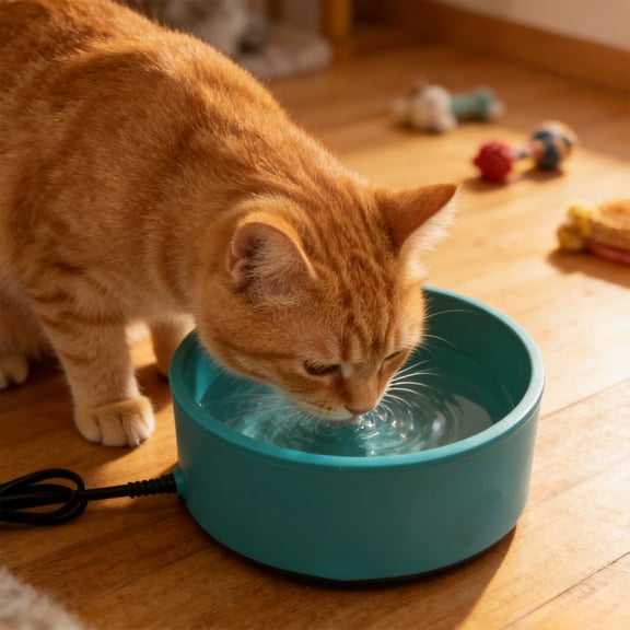 Rvkxad Automatic Heating Pet Water Bowl, 3.2L Heated Dog Bowl for Winter, 30W Anti-Freeze Water Dish for Cats Dogs Indoors Outdoors