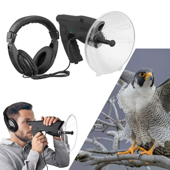 Rvkxad Birding Scope Binoculars, 8x Magnification High-Definition Birdwatcher Listener, Parabolic Sound Amplifier with Digital Recording for Outdoor Wildlife Monitoring