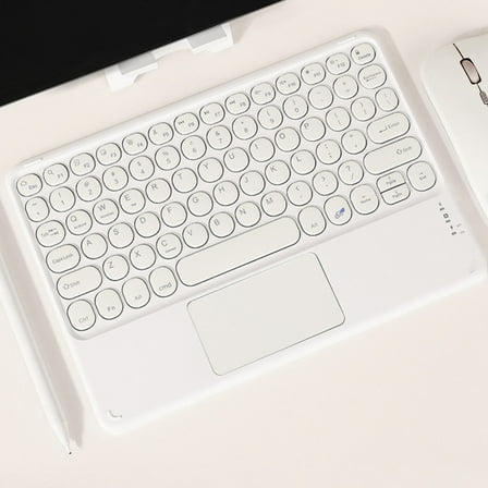 Rvkxad Bluetooth Keyboard with Touchpad, Portable Wireless Round Cap Keyboard for PC Tablet, Ultra-Thin Rechargeable BT Keyboard for iOS Windows Laptop Smartphone
