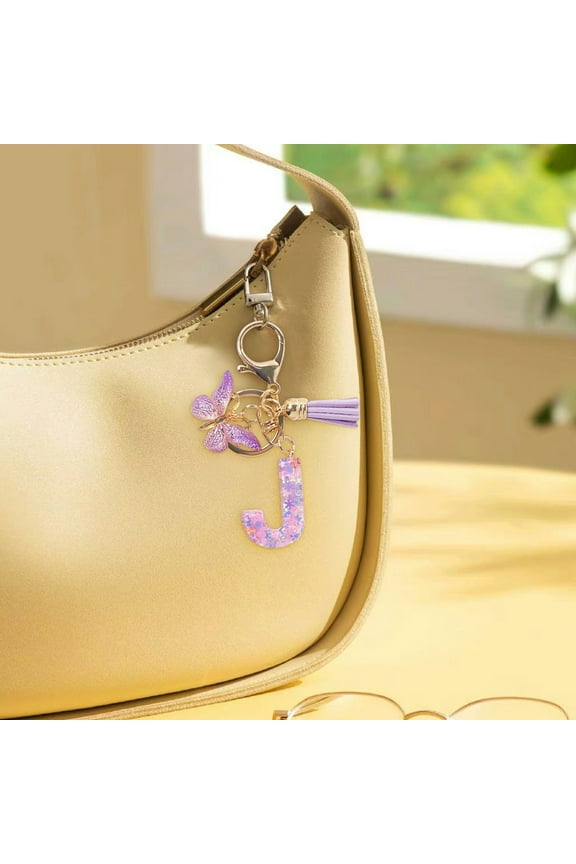 Custom Initial Keychain, Personalized Resin Letter Keychains For Women, Cute Tassel Keychain Accessory For Car Keys Wallet Backpack Bag Purse