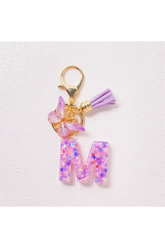 Custom Initial Keychain, Personalized Resin Letter Keychains For Women, Cute Tassel Keychain Accessory For Car Keys Wallet Backpack Bag Purse