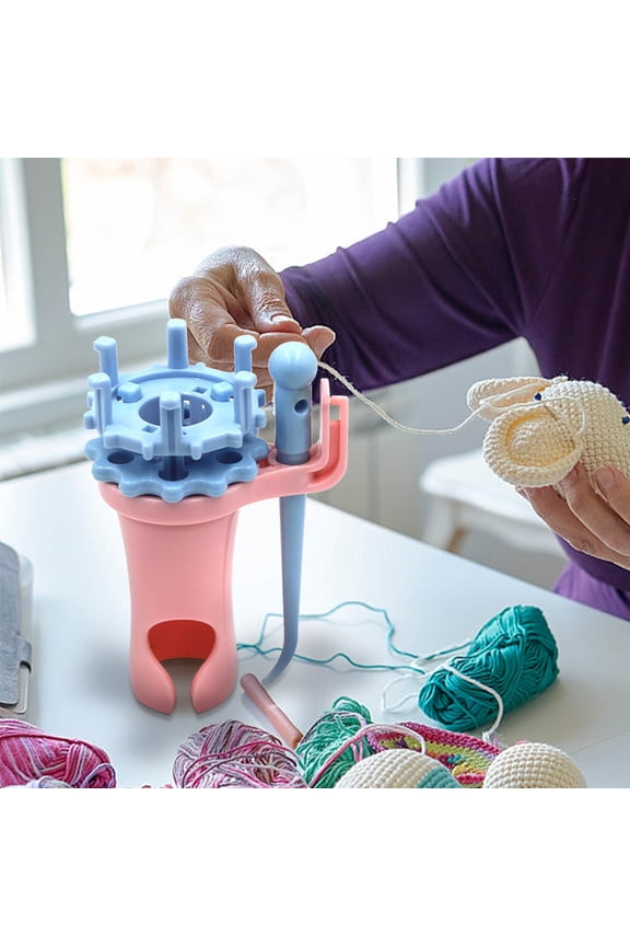 Double Head Rotating Weaving Kit, Multifunctional DIY Knitting Machine with Interchangeable Tools, Portable Weaving Loom for Bracelets Scarves Keychains Handicrafts