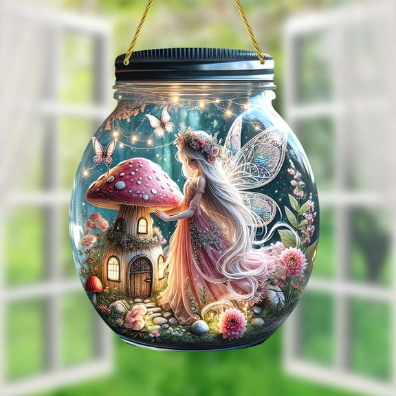 Rvkxad Elf with Gift Pendant, Window Hanging Ornament for Holiday, Christmas Decoration for Home Tree Mantle