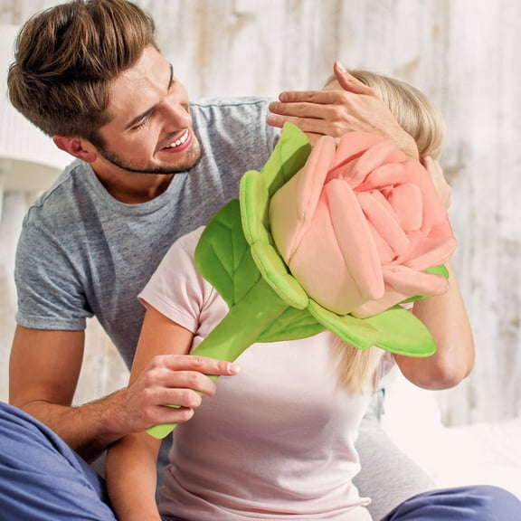 Artificial Rose Bouquet, Soft Fabric Everlasting Flower Arrangement, Realistic Petal Decorative Gift for Valentine's Day Wedding Home Decor