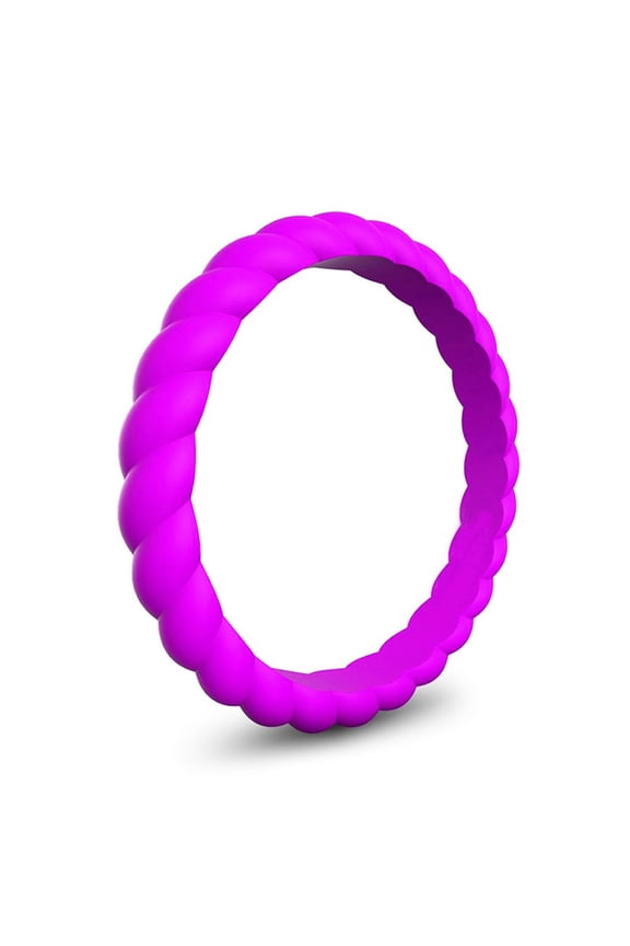 Fashion Ladies Rings, Wedding Ring Alternative for Women, Flexible Silicone Rings, Comfortable Non-Conductive Safe Jewelry for Work Exercise Swimming Weightlifting