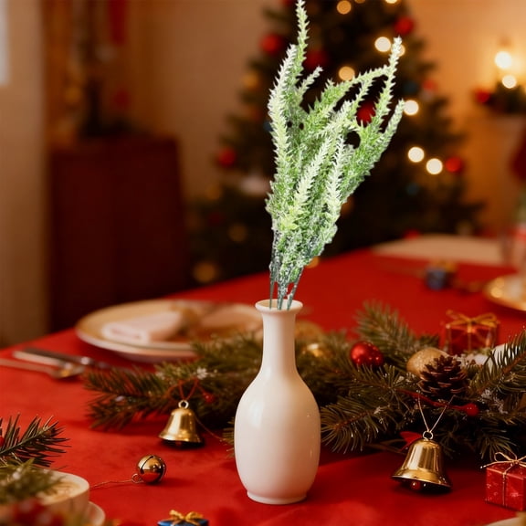 Rvkxad Flocked Lavender Artificial Flowers, Faux Flower Bouquets for Home Decor, Realistic Silk Plants Arrangement