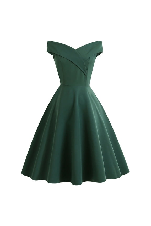 Formal Dresses for Women 2025 Retro Vintage Party Beach Dress 1950s Cocktail Party Spaghetti Strap Formal Dresses Green M
