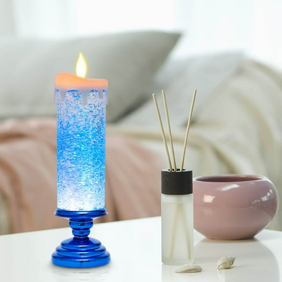 Rvkxad LED Christmas Candle, Colorful Crystal Flameless Candle Decoration, Realistic Flickering LED Flame Safe for Home Holiday Decor Gifts