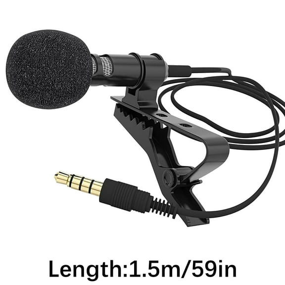 Rvkxad Lapel Microphone Clip, Highly Sensitive Noise Cancelling Lavalier Mic, Wired Omnidirectional Condenser Mic for Phone Laptop Video Recording Work Calls