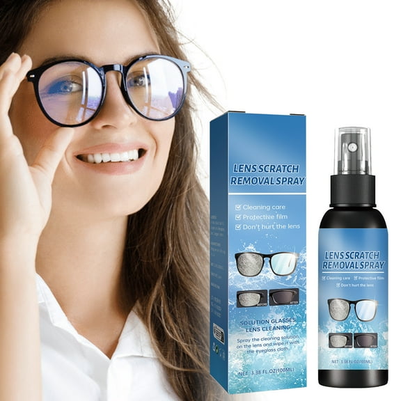 Rvkxad Lens Scratch Remover Spray, Professional Lens Cleaner Refurbish Solution, Lens Conditioner Cleaner Spray for Glasses Camera Lenses Anti-Fog Scratch Repair