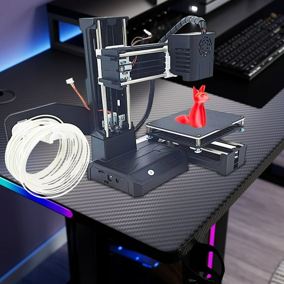 Rvkxad Mini 3D Printer Fully Assembled, Automatic Leveling 3D Printing Machine, High Precision Beginner Printer 100mm