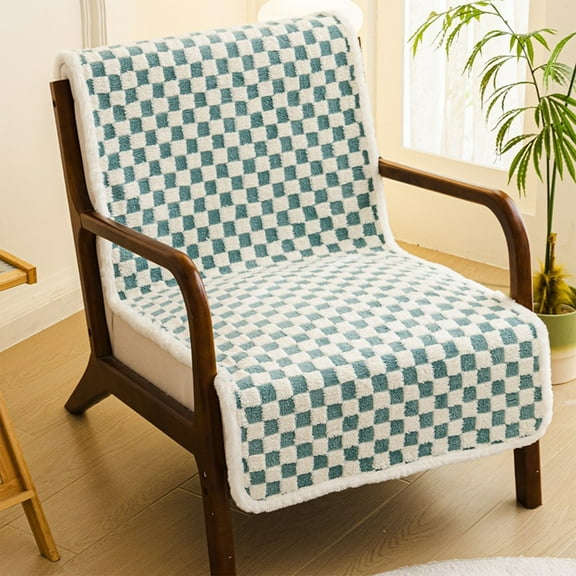 Rvkxad Plush Seat Cushion with Straps, Non Slip Chair Pad, Thick Cushion for Recliner Stool Sofa