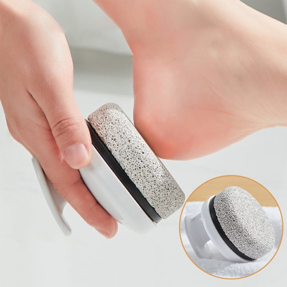 Rvkxad Pumice Stone for Feet, Natural Exfoliating Foot Scrubber, Callus Remover Stone with Handle for Heels Hands, Pedicure Tool for Dry Rough Skin, Home Spa Foot Grinder Rubbing Board