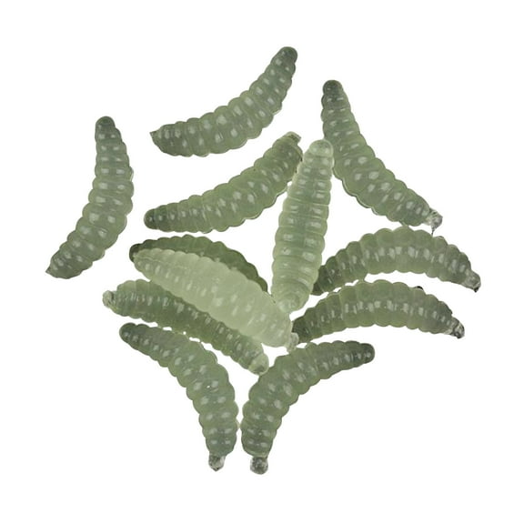 Rvkxad Realistic Fishing Soft Bait, PVC Maggot Worm Lures with Bright Colors, Double Flat Strong Design for Long-Distance Casting in All Water Conditions