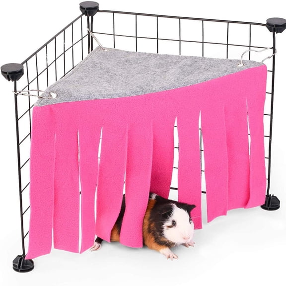 Rvkxad Small Pet Hammock, Cozy Warm Bed Cage House for Hamsters, Tasseled Hanging Hammock Accessories for Glider Mouse Gerbil, Soft Cloth Cuddle Cave Winter Sleeping Nest