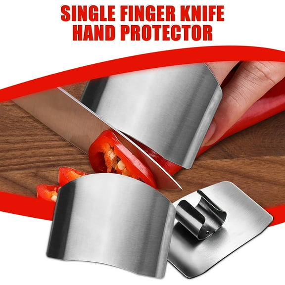 Rvkxad Stainless Steel Finger Guard, Anti-Cut Protective Kitchen Gadget, Multi-Purpose Safety Slicing Guard for Vegetables Meat Cutting, Left Right Hand Use Dishwasher Safe
