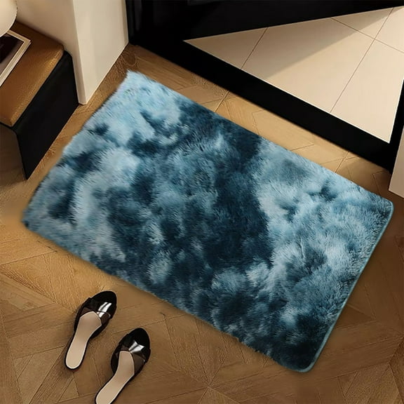 Rvkxad Super Soft Furry Carpet, Non Slip Plush Tie Dye Rug, Modern Faux Pelt Bedroom Living Room Floor Mat for Home Decor Holiday Gift