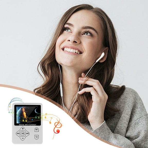 Rvkxad Ultra-Thin MP4 Player, Plug In Card MP3 Music Player with Lyrics Sync, 1.8-Inch Screen Portable Media Player for Movies E-Books FM Radio