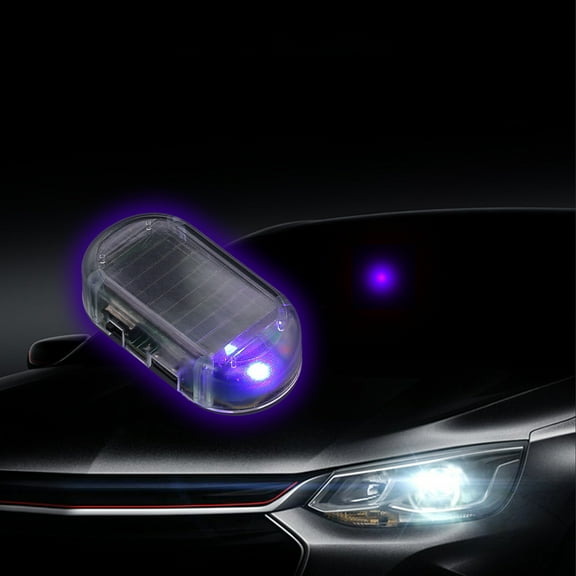 Rvkxad Universal LED Faux Camera Security Light, Solar Powered Anti-Theft Flashing Warning Light, Intelligent Infrared Motion Sensor Deterrent for Car Truck Vehicle Interior Dash