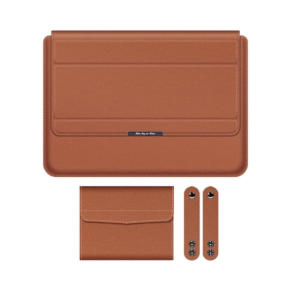 Rvkxad Universal Laptop Sleeve 13-14 Inch, Leather Protective Case with Magnetic Closure Portable Stand, Durable Laptop Bag Sleeve for MacBook Pro Air Tablet Computer Accessories Storage