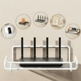thumbnail image 1 of Rvkxad Wall Mounted Router Shelf, Punch Free Storage Rack for Set Top Box, Metal Organizer Rack with Hooks, 1 of 7