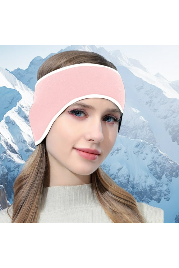 Winter Sports Headband Ear Muffs, Thermal Fleece Lined Headwear for Running Hiking, Cold Weather Earmuff Headband for Men Women Skiing Biking