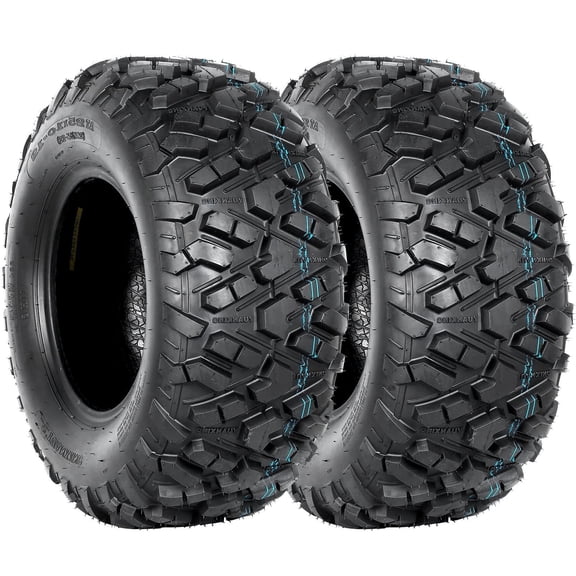 Rvpunk ATV UTV Tires, Rear 25x10-12, Heavy Duty 6 PR, Tubeless for All Terrain Full, Set of 2