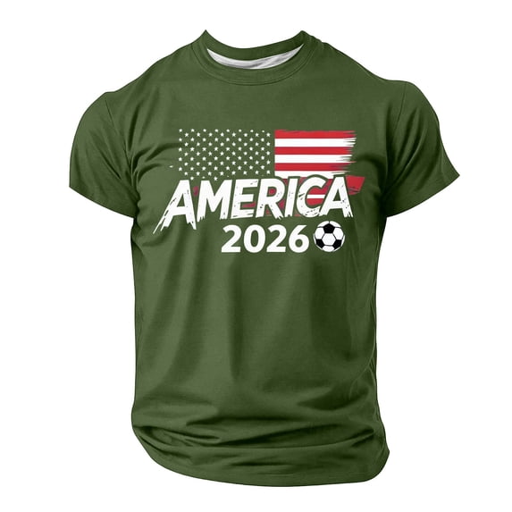 Rvusndi 2026 Usa Soccer Men Tshirts Short Sleeves Summer Tops Graphic Tees Crew Neck Print Casual Basic Tees for Daily Wear