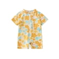 thumbnail image 1 of Rvusndi Baby Girls Swimsuit One Piece Zipper Swimwear Toddler Floral Printed Bathing Suit Rash Guard Summer Swimming for Beach Pool Wear 2-3 Years, 1 of 6