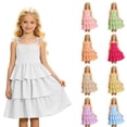thumbnail image 1 of Rvusndi Girls Dresses Sleeveless Formal Graduation Dresses for Girls Summer Cake Dress Party Dress Casual Elegant Sundress Gown for Kids Wedding Daily Wear 5-14 Years, 1 of 7