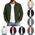 thumbnail image 1 of Rvwovn Men's Soft Shell Collar Jacket, Full Zip Lightweight Casual Fall Jacket with Ribbed Trim, 1 of 8