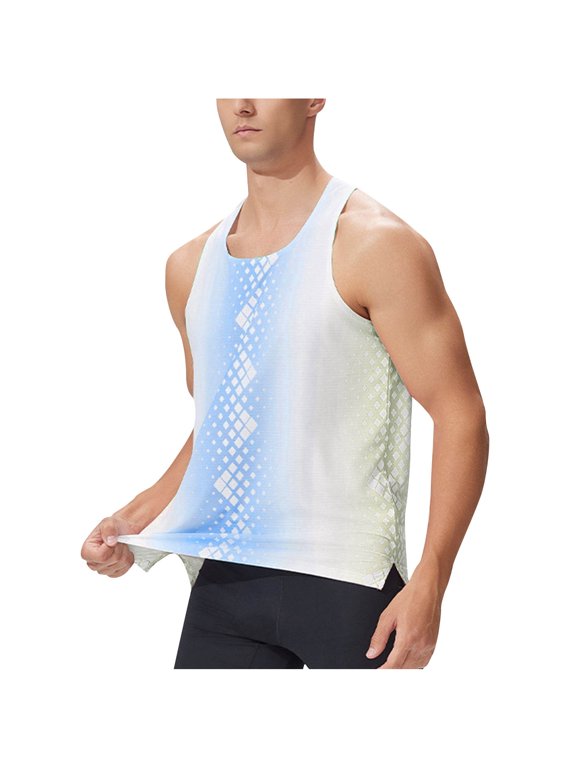 Men's Seamless Workout Tank Tops Lightweight Quick Dry Singlets for Running Marathon