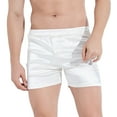 thumbnail image 1 of Rvwovn Men's 3 Inch Inseam Silky Satin Boxers - Comfortable Lounge Sleep Pajama Shorts, 1 of 8