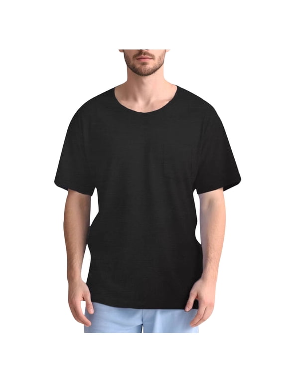 Men's Adaptive Recovery T-Shirt - Short Sleeve Open Side Snap Post Surgery Clothing