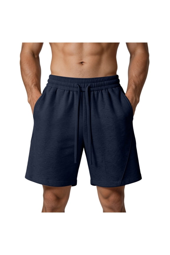 Men's Athletic Shorts – Curved Side Seam Design, Soft Drawstring Shorts with Deep Pockets