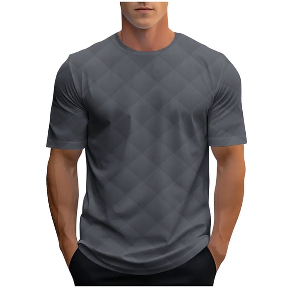 Rvwovn Men's Athletic T-Shirt, Short Sleeve Quick Dry Tee with Geometric Print for Gym & Running