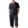 thumbnail image 1 of Rvwovn Men's Casual Summer Shirt and Shorts Set Linen-Blend Breathable Comfortable 2 Piece Outfit, 1 of 7