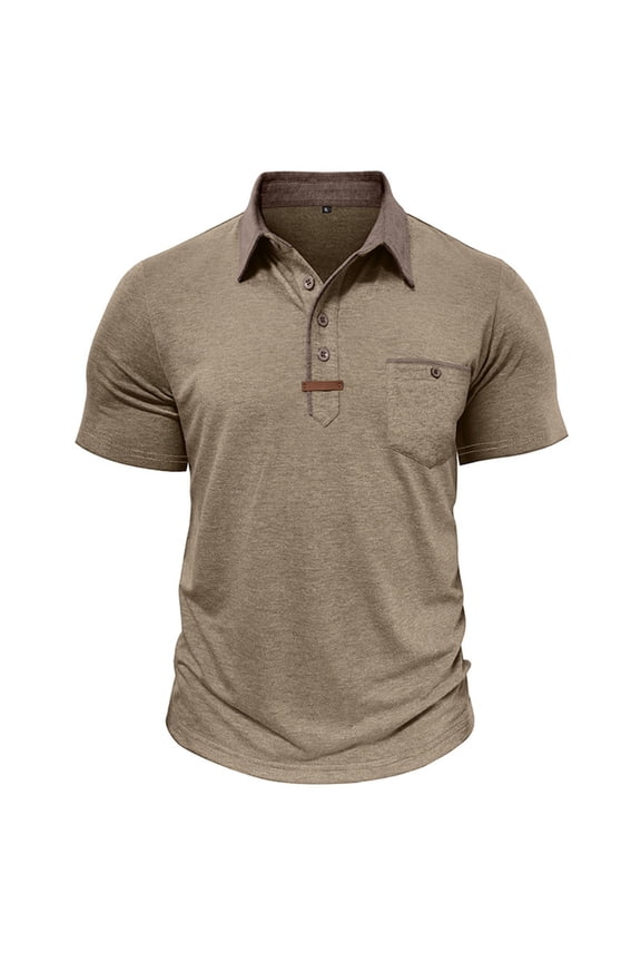 Men's Collared Shirts, Short Sleeve Cotton Polyester Blend Soft Comfy Casual Tops, S-3XL