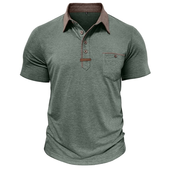 Rvwovn Men's Collared Shirts, Short Sleeve Cotton Polyester Blend Soft Comfy Casual Tops, S-3XL