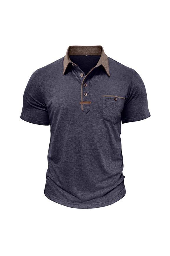 Men's Collared Shirts, Short Sleeve Cotton Polyester Blend Soft Comfy Casual Tops, S-3XL