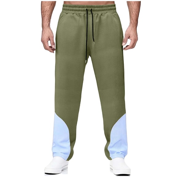 Rvwovn Men's Color Block Sweatpants, Baggy Wide Leg Lounge Pants for Casual and Workout Wear