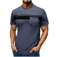 thumbnail image 1 of Rvwovn Men's Color Block Tees Short Sleeve Crewneck Casual T-Shirts with Pocket for Summer, 1 of 7