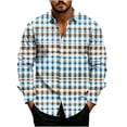 thumbnail image 1 of Rvwovn Men's Colorful Plaid Button Down Shirt, Casual Long Sleeve Top with Classic Collar, 1 of 5