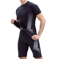 thumbnail image 1 of Rvwovn Men's Compression 2-Piece Set, Short Sleeve Athletic Shirt & Shorts for Workout & Training, 1 of 6
