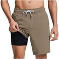 thumbnail image 1 of Rvwovn Men's Compression Liner Swim Trunks, Drawstring Quick-Dry 2-in-1 Board Shorts, Beach & Swim Wear, 1 of 6