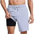 thumbnail image 1 of Rvwovn Men's Compression Liner Swim Trunks, Drawstring Quick-Dry 2-in-1 Board Shorts, Beach & Swim Wear, 1 of 6